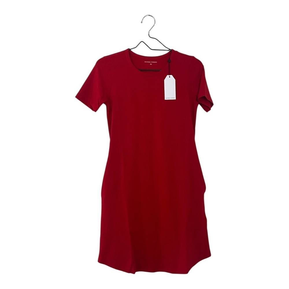 Universal Standard Halie T Shirt Dress Barbados Cherry Red Women’s Size 00-0 NEW - Picture 2 of 10